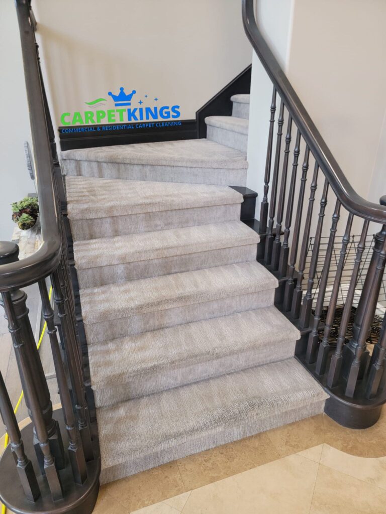 Carpet cleaning on the stairs