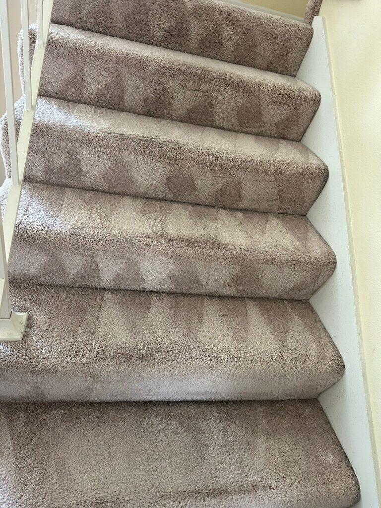 Carpet cleaning on the stairs