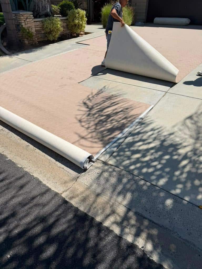 New carpet prepared for installation at a residential property in Orange County CA